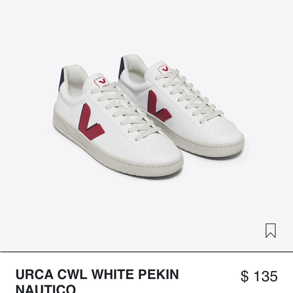 Veja Men's White and Red‎ Sneakers